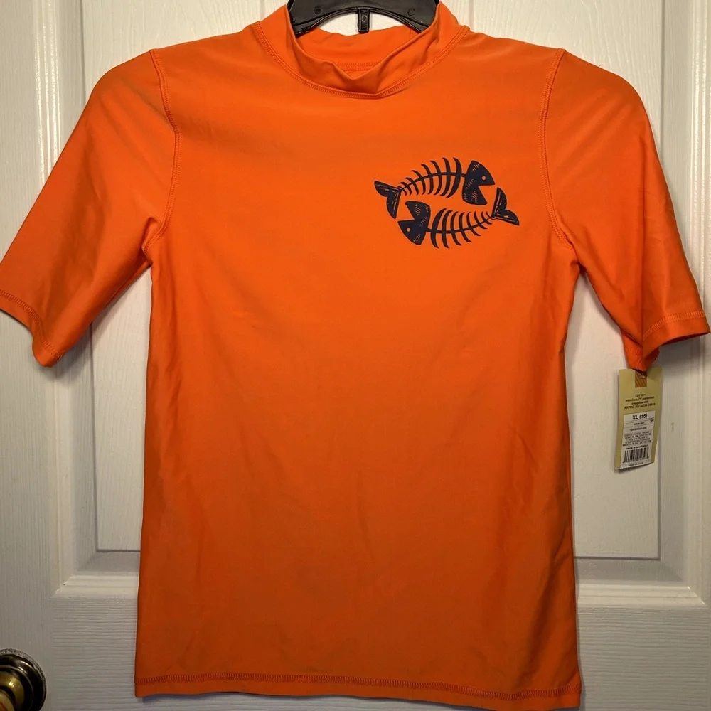 Boys Short Sleeve Rash Guard Swim Shirt